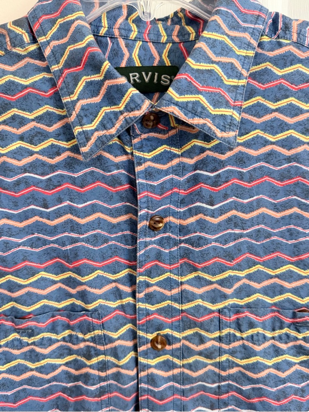 Orvis Multicolored 100% Cotton Men’s M Short‎ Sleeve Button Up Shirt - Picture 3 of 7